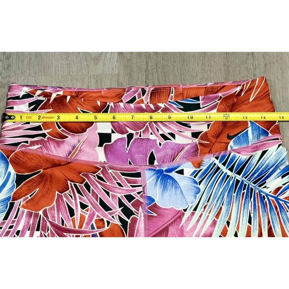 Nike Dri-FIT Icon Clash One Floral Hi-Rise Boho Leggings Size L Capri Comfort - Picture 3 of 11